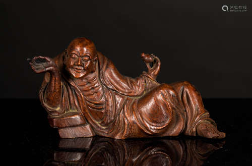 Chinese Antique Bamboo Carved Luohan