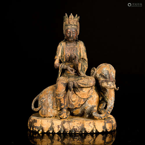 Ming Antique Wood Guanyin Sculpture