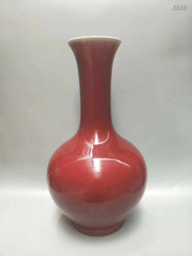 A LANG KILN RED GLAZED VASE