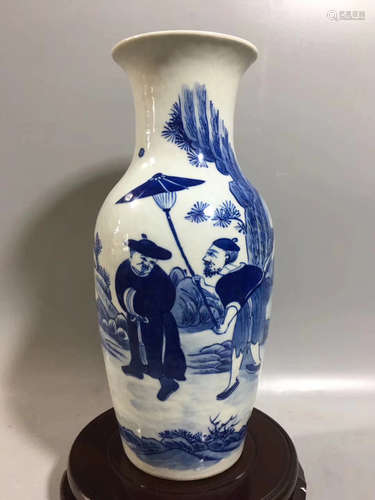 A BLUE&WHITE FIGURE STORY GUANYIN VASE