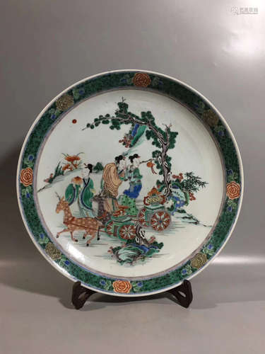 A MULTI-COLORED FIGURE STORY PATTERN PLATE