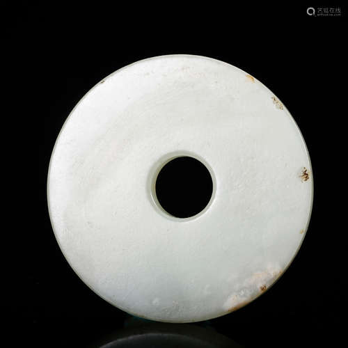 CHINESE WHITE JADE BI DISK