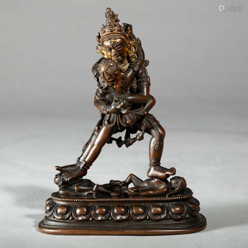 CHINESE  TIBET COPPER ALLOY FIGURE OF CHAKR