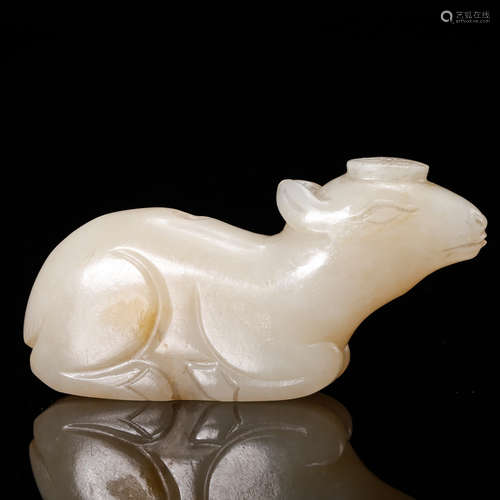 CHINESE WHITE JADE DEER