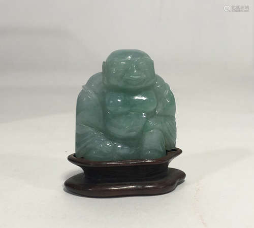 CHINESE QING DYNASTY JADEITE BUDDHA