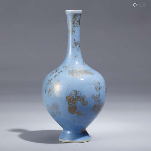 CHINESE  BLUE COLOR PORCELAIN BOTTLE