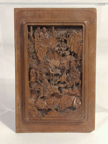 CHINESE QING DYNASTY BOXWOOD PANEL