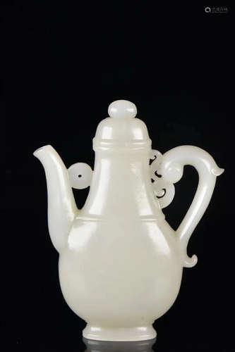 A HETIAN ZILIAO JADE CARVED WINE POT