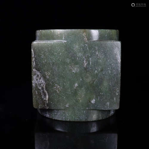 A QIJIA CULTURE JADE CONG PENDANT