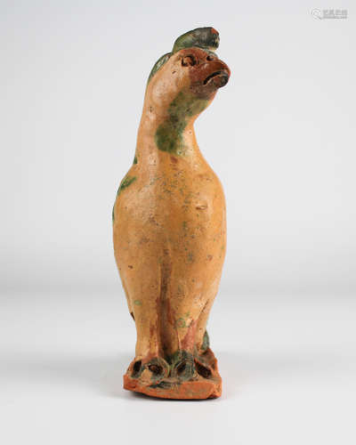 A SANCAI CHICKEN SHAPED FIGURE