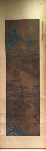 CHINESE SCROLL PAINTING OF MOUNTAIN VIEWS