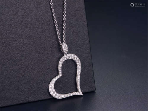PIAGET  18K WHITE GOLD HEART NECKLACE