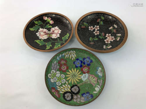 ESTATE CHINESE CLOISONNE DISHES NO RESERVE