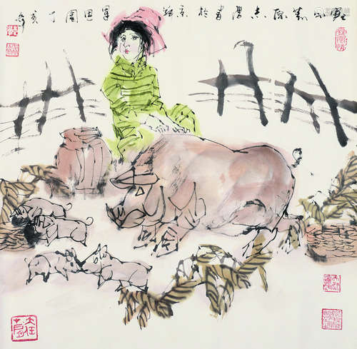 于志学（b.1935） 2007年作 塞外风情 软片 设色纸本