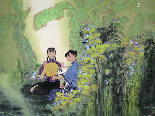 于文江（b.1963） 2005年作 暮香逐晚风 镜片 设色纸本