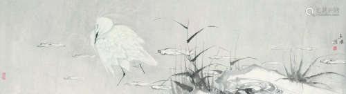 李金国（b.1971） 白鹭图 软片 设色纸本