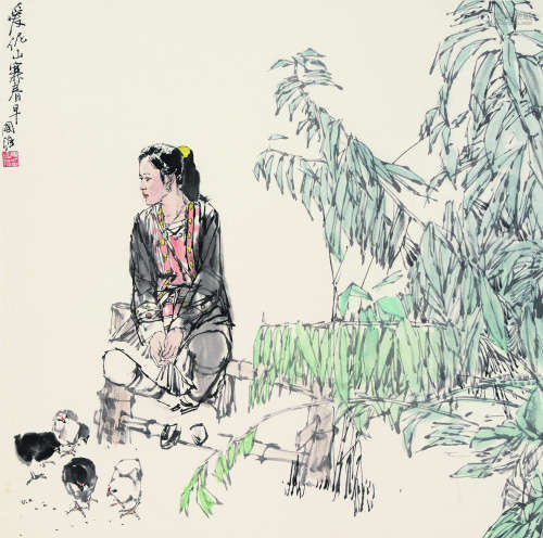 马国强（b.1952） 爱伲山寨春早 立轴 设色纸本