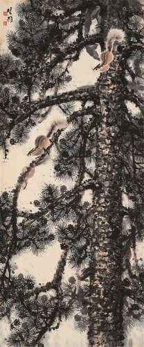 方楚雄（b.1950） 林间 立轴 设色纸本