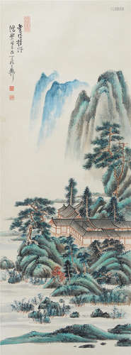 CHINESE SCROLL PAINTING OF MOUNTAIN VIEWS