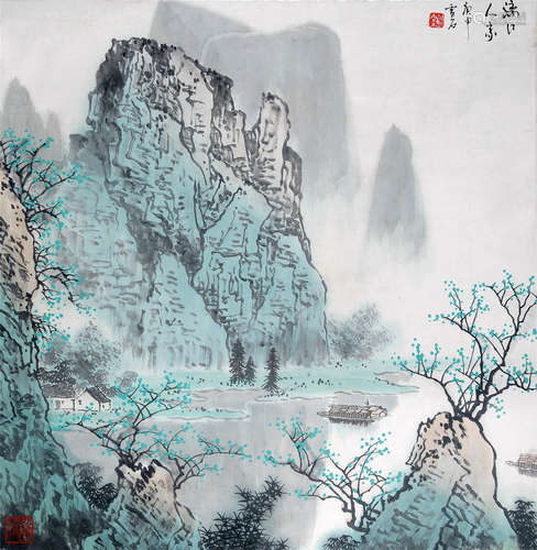 CHINESE SCROLL PAINTING OF LAKEVIEWS