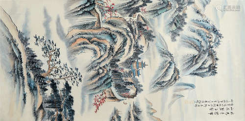 CHINESE SCROLL PAINTING OF MOUNTAIN VIEWS