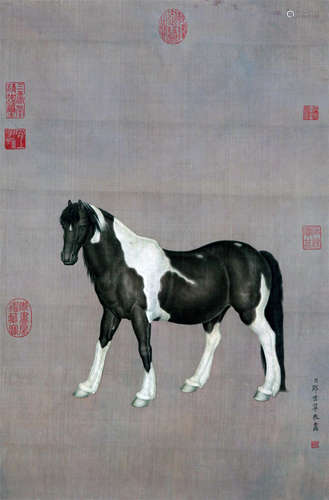 CHINESE SCROLL PAINTING OF HORSE