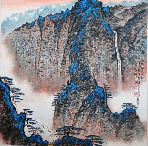 CHINESE SCROLL PAINTING OF MOUNTAIN VIEWS