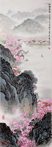 CHINESE SCROLL PAINTING OF LAKEVIEWS