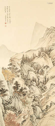 CHINESE SCROLL PAINTING OF MOUNTAIN VIEWS