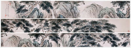 CHINESE HAND SCROLL PAINTING OF MOUNTAIN VIEWS