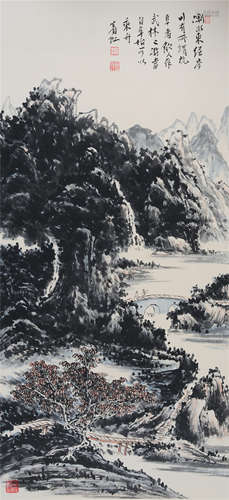 CHINESE SCROLL PAINTING OF MOUNTAIN VIEWS