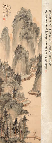 CHINESE SCROLL PAINTING OF MOUNTAIN VIEWSS