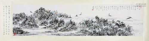 CHINESE SCROLL PAINTING OF MOUNTAIN VIEWS