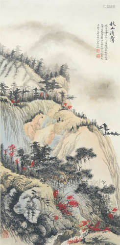 CHINESE SCROLL PAINTING OF MONTAIN VIEWS