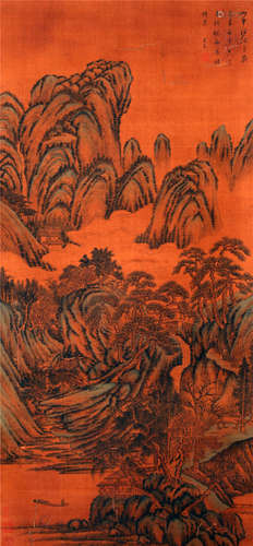 CHINESE SCROLL PAINTING OF MOUNTAIN VIEWS