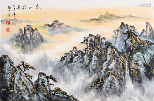 CHINESE SCROLL PAINTING OF MOUNTAIN VIEWS