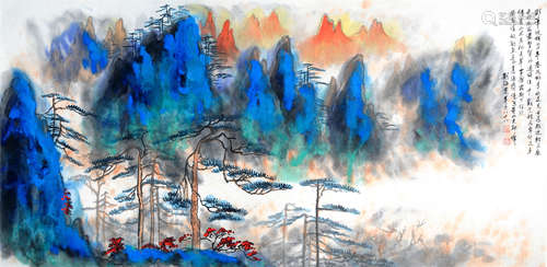 CHINESE SCROLL PAINTING OF MOUNTAIN VIEWS