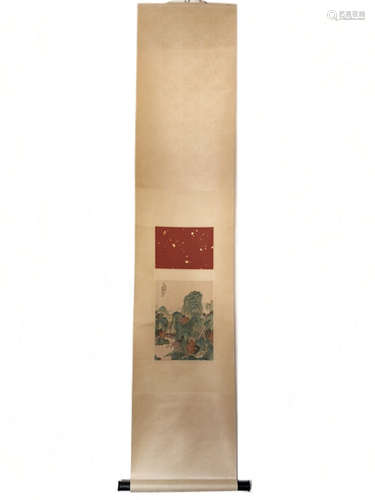 CHINESE INK AND COLOR SCROLL PAINTING