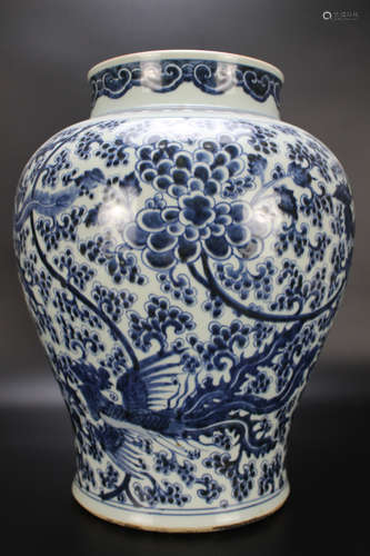 CHINESE BLUE AND WHITE JAR