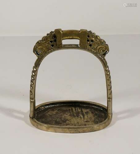 CHINESE GILT BRONZE HORSE STIRRUP