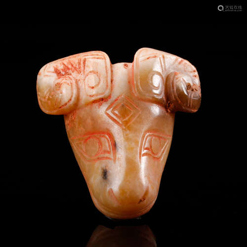 CHINESE JADE RAM HEAD