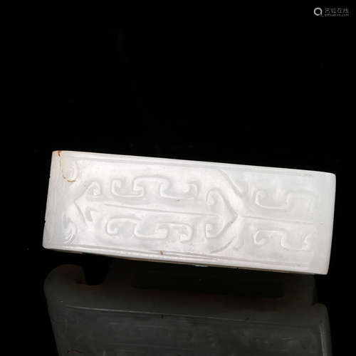 CHINESE WHITE JADE SWORD FITTING