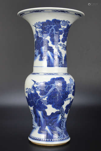 CHINESE BLUE AND WHITE YEN YEN VASE