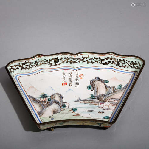 CHINESE  COLOUR ENAMELS PLATE