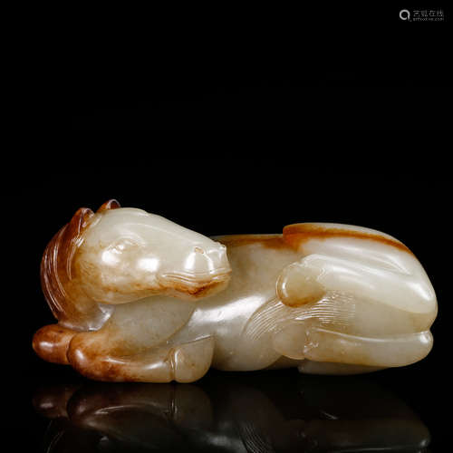 CHINESE JADE RECUMBENT HORSE