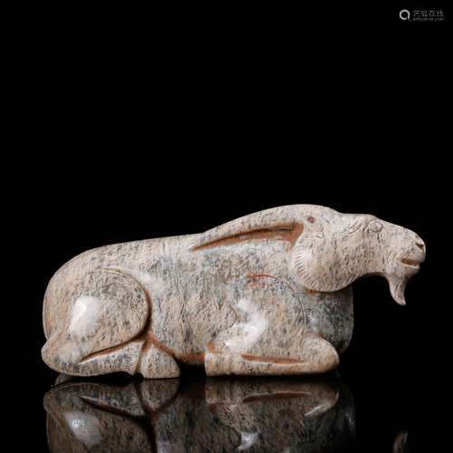 CHINESE JADE RECUMBENT GOAT