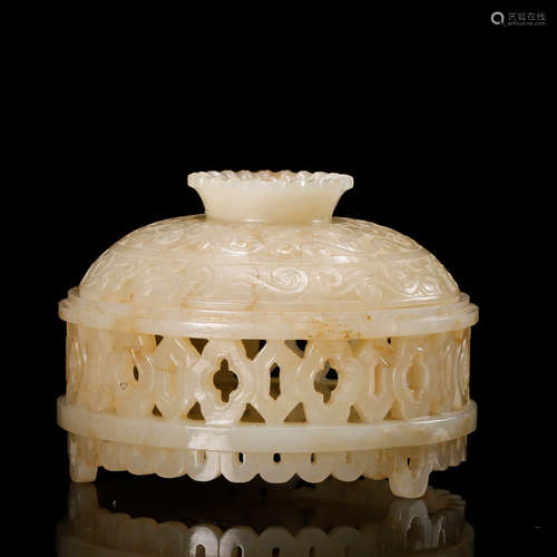 CHINESE JADE INCENSE COVER BOX