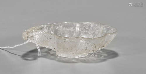 MUGHAL-STYLE CARVED ROCK CRYSTAL COUPE