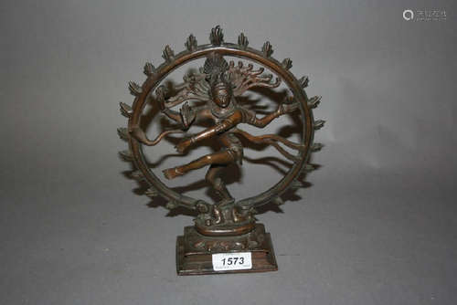 INDIAN BRONZE FIGURE OF A DEITY, 9.5INS HIGH