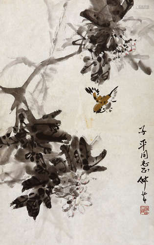 穆仲芹（1906-1990） 花鸟 设色纸本 镜片